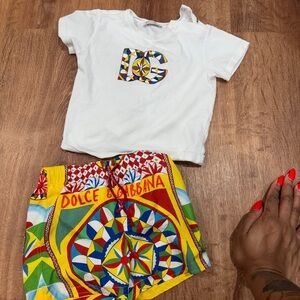Baby Dolce & Gabban T shirt and swim trunks set